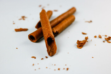 chocolate wafers and crumbs