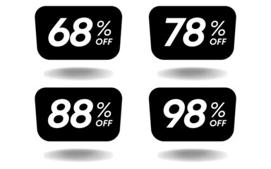 68% Percent limited special offer, 68 Percent Black Friday promotional banner, discount text, black color sixty-eight
