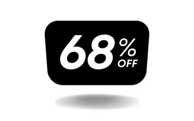 68% off limited special offer, 68 percent discount limited offer, Banner with sixty-eight percent discount, background black