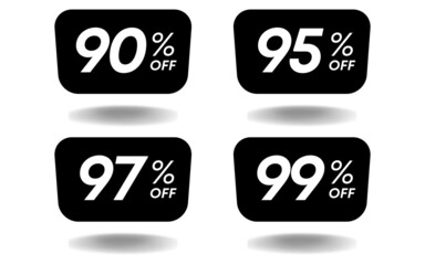 95% Percent limited special offer, 95 Percent Black Friday promotional banner, discount text, black color ninety five