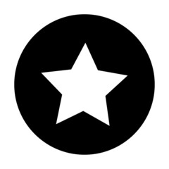 Star icon in circle. Business background. Round button. Social media sign. App element. Vector illustration. Stock image.