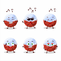 Obraz premium An image of brigadiero red candy dancer cartoon character enjoying the music