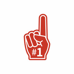 number 1 fan hand glove vector icon