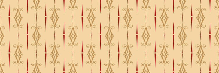 Background image with graphic elements on a beige background in retro style for your design projects, seamless pattern, wallpaper textures with flat design. Vector illustration