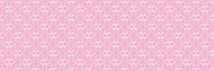 Beautiful background image with floral vintage ornament on a light pink background for your design projects, seamless patterns, wallpaper textures with flat design. Vector illustration 