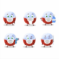 A picture of brigadiero red candy cartoon design style keep staying healthy during a pandemic