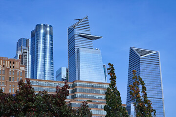 Obraz premium Manhattan skyline with mix of old and new buildings