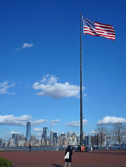 View of Manhattan skyline from Liberty Island