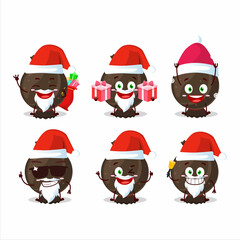 Santa Claus emoticons with chocolate candy wrap cartoon character