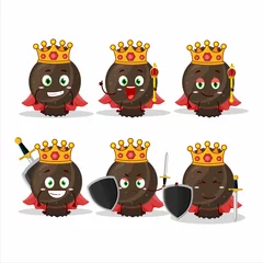 Fotobehang A Charismatic King chocolate candy wrap cartoon character wearing a gold crown © kongvector