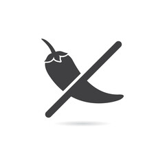 Vector Isolated No Chili Pepper Icon