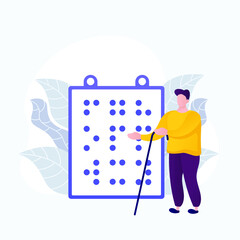 World braille day background design template.
