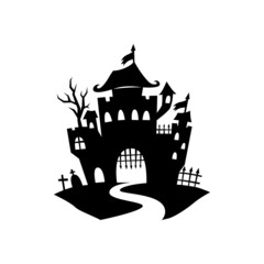 Fototapeta premium Haunted house silhouette