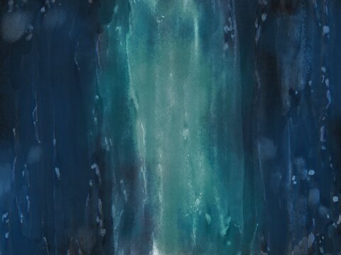 Deep Blue Waterfall Flowing Down