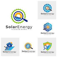 Set of Find Solar logo vector template, Creative Solar panel energy logo design concepts