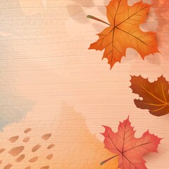 Naklejka na ściany i meble Fall season background vector with maple leaves