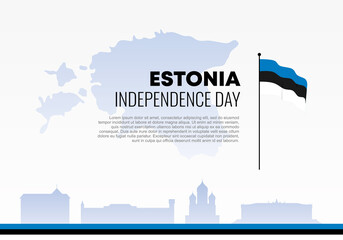 Obraz premium Estonia independence day background banner poster for national celebration on February 24 th.