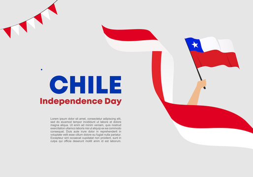 Chile independence day background banner poster for national celebration on September 18 th.