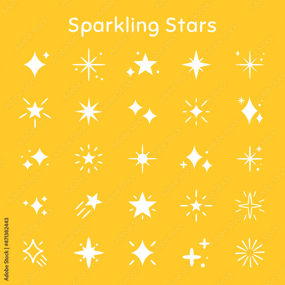 Canvas Prints sparkling stars vector icon set in flat style