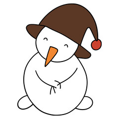 Christmas Birthday-Snowman flat color design illustration for web, wedsite, application, presentation, Graphics design, branding, etc.