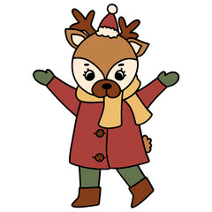 Christmas-Reindeer flat color design illustration for web, wedsite, application, presentation, Graphics design, branding, etc.
