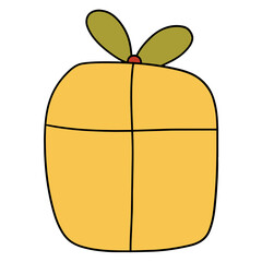 Gift Box christmas hand drawn illustration for web, wedsite, application, presentation, Graphics design, branding, etc.