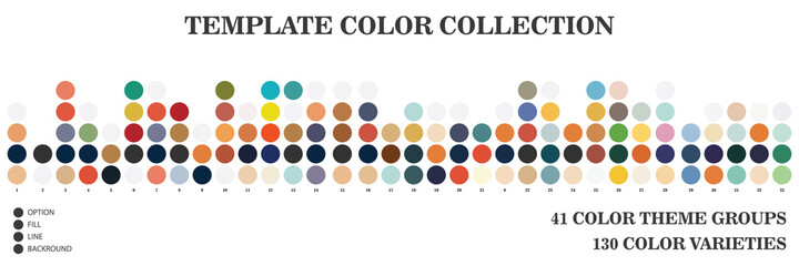 Collection of color templates for coloring design inspiration,
