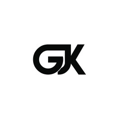 gjk initial letter monogram logo design