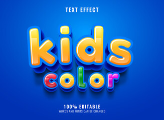 funny 3d colorful kids color text effect