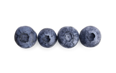 Tasty ripe bilberries on white background