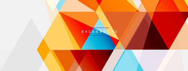 Color triangles composition, geometric abstract background. Techno or business concept, pattern for wallpaper, banner, background, landing page
