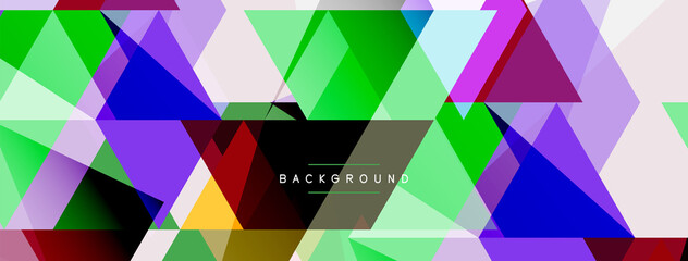 Color triangles composition, geometric abstract background. Techno or business concept, pattern for wallpaper, banner, background, landing page