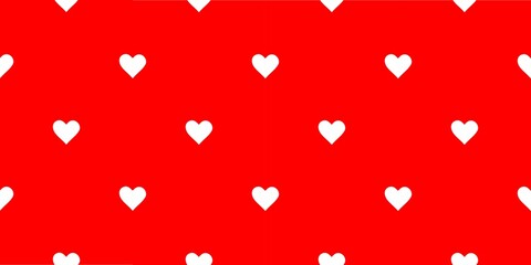 Red seamless pattern background with white heart icons