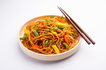 Schezwan Noodles or Szechwan vegetable Hakka Noodles