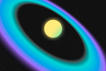Colorful galaxy background, neon glow planet with gradient design vector © Rawpixel.com
