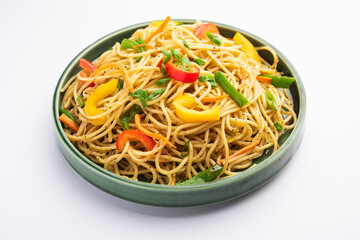 Schezwan Noodles or Szechwan vegetable Hakka Noodles