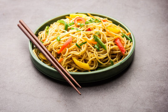 Schezwan Noodles or Szechwan vegetable Hakka Noodles
