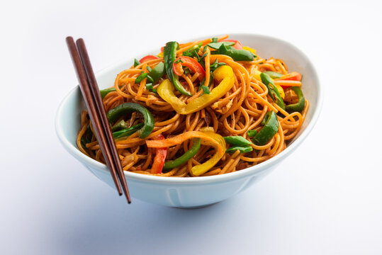 Schezwan Noodles or Szechwan vegetable Hakka Noodles