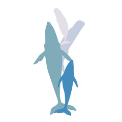 Fototapeta premium Whale silhouette