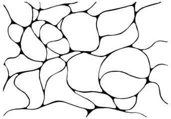 Abstract monochrome hand drawn texture isolated on white background. Editable geometric pattern for wallpaper, card, backdrop, interior design, tile, cover, wall decor, other use. Vector illustration.