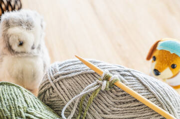 毛糸と編み棒
