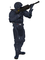 3d illustration of an fantasy science fiction figure