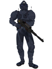 3d illustration of an fantasy science fiction figure