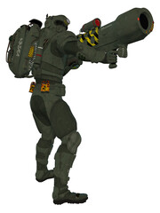 3d illustration of an fantasy science fiction figure