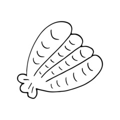 oyster clam hand drawn doodle. vector, minimalism, scandinavian, monochrome, nordic. marine life, sea, ocean, sticker, icon.