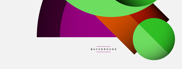 Geometric abstract background. Round shapes, circles, lines composition for wallpaper banner background or landing page