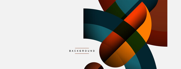 Obraz premium Geometric abstract background. Round shapes, circles, lines composition for wallpaper banner background or landing page