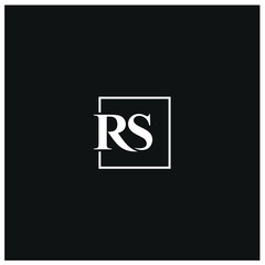 initials letter RS, logo design serif font icon