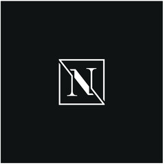 Initials Letter N inspiring logo design. serif font typography 