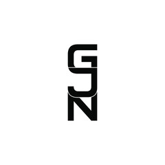 gjn initial letter monogram logo design